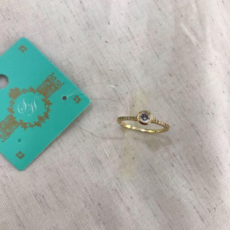 ANEL PONTO DE LUZ EM ZIRCÔNIA BANHADO A OURO