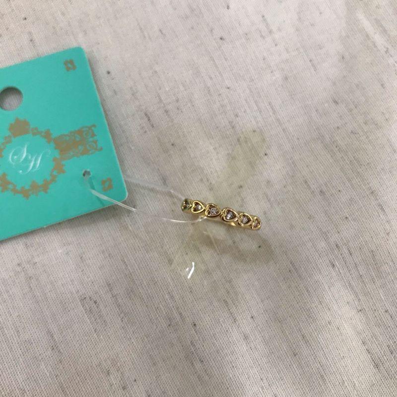 ANEL FALANGE CORAÇÕES BANHADO A OURO