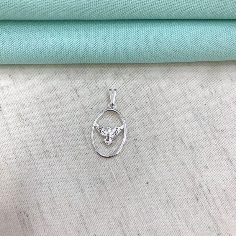 PINGENTE ESPÍRITO SANTO BANHADO A PRATA