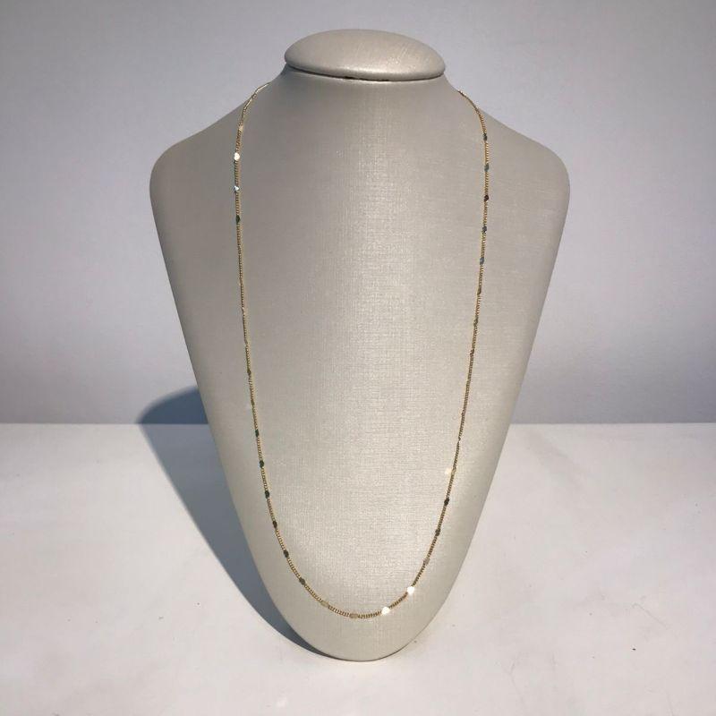 COLAR CHAPINHA DE CORAÇÃO 60CM BANHADO A OURO