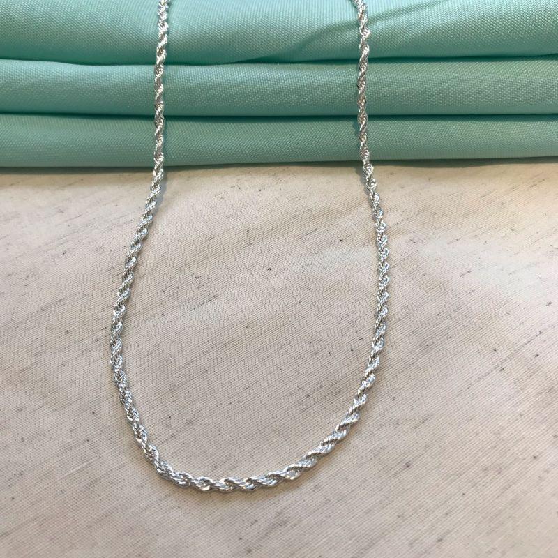 COLAR CORDÃO BAIANO INFINITO BANHADO A PRATA