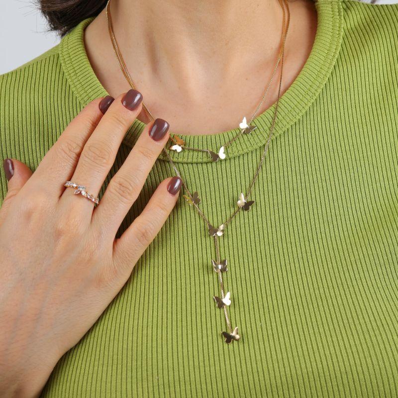 CHOKER BORBOLETAS BANHADO A OURO