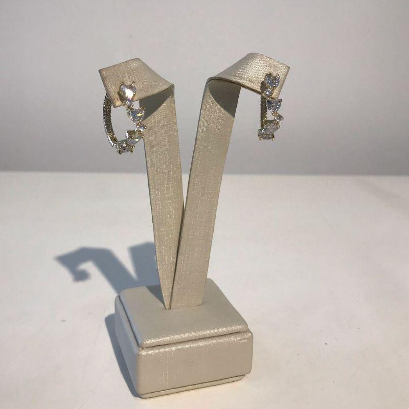 ARGOLA CORAÇÃO GLAMOUR ZIRCÔNIA COLORIDA BANHADO A OURO