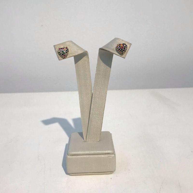 CORAÇÃO EM ZIRCÔNIA COLORIDA BANHADO A OURO