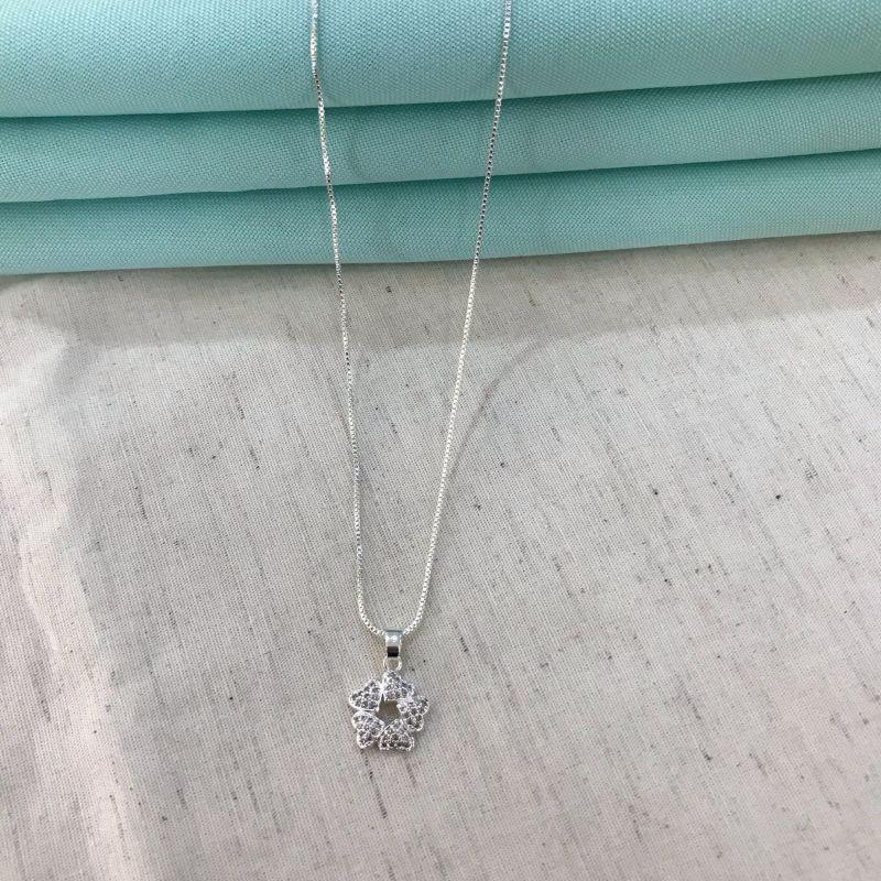 COLAR CORAÇÃO PASSION EM ZIRCÔNIA BANHADO A PRATA