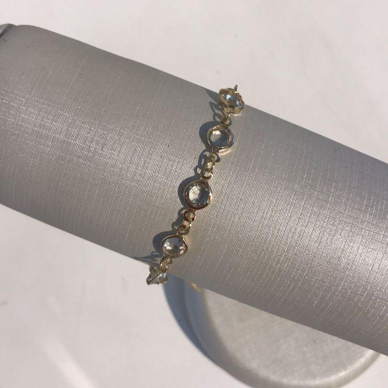 PULSEIRA TIFFANY CRISTAL BANHADO A OURO