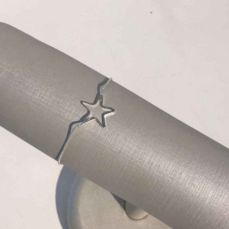 PULSEIRA ESTRELA VAZADO BANHADO A PRATA