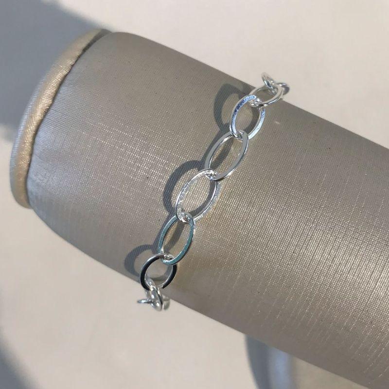 PULSEIRA ELOS LARGOS BANHADO A PRATA