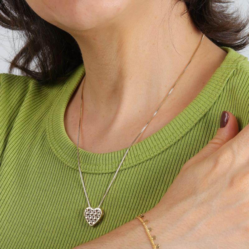 COLAR CORAÇÃO DEGRADE EM ZIRCÔNIA BANHADO A OURO