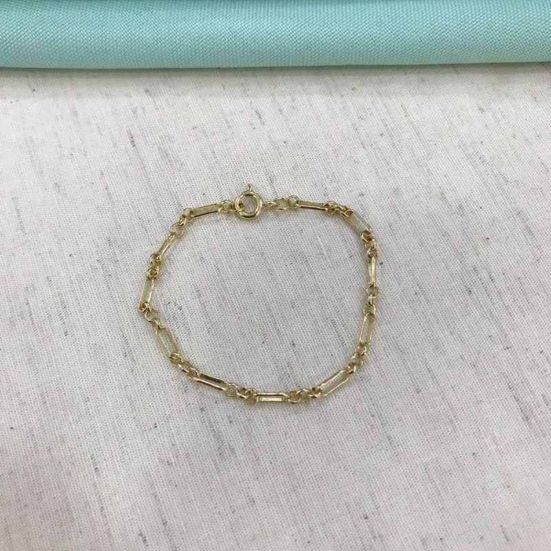 PULSEIRA FÍGARO INF MASCULINA BANHADO A OURO