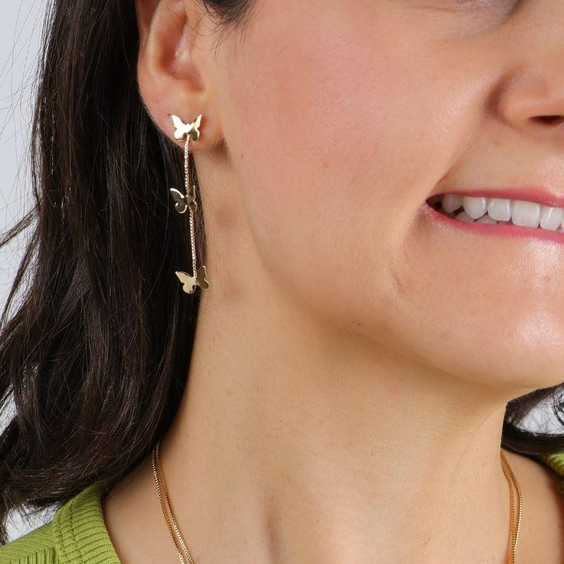 BRINCO BORBOLETAS BANHADO A OURO