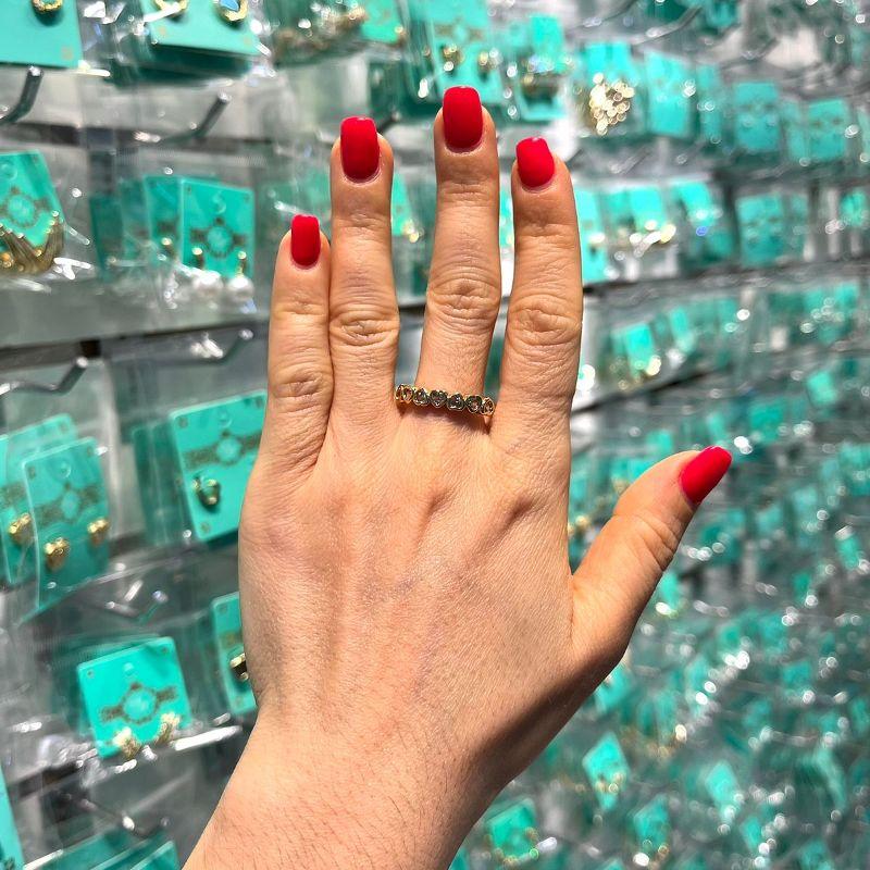 MEIA ALIANÇA CORAÇÃO EM ZIRCÔNIA BANHADO A OURO