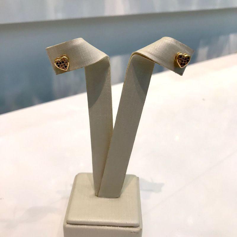 MINI CORAÇÃO ZIRCÔNIA COLORIDA BANHADO A OURO