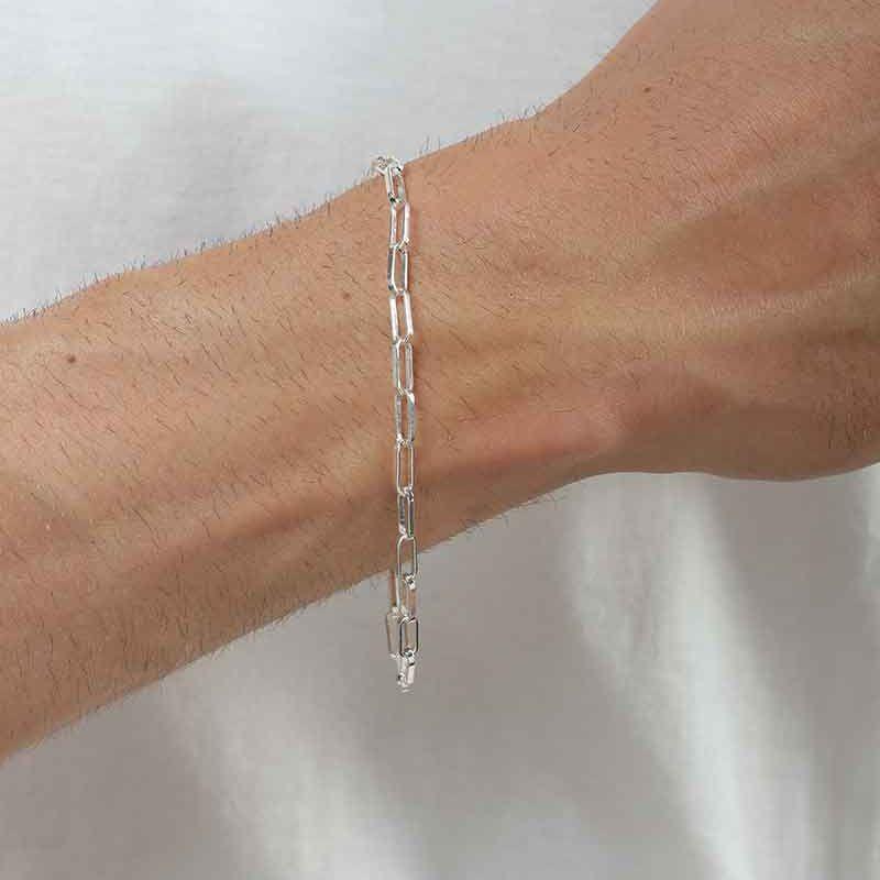 PULSEIRA CARTIER FECHO GAVETA MASCULINO BANHADO A PRATA