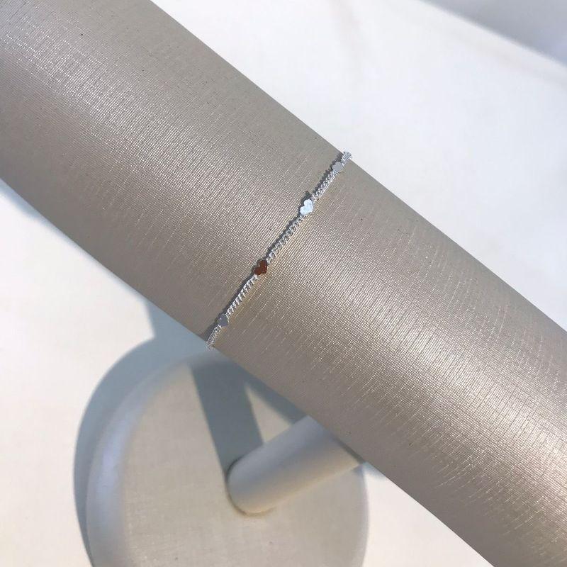 PULSEIRA CHAPINHA DE CORAÇÃO BANHADO A PRATA