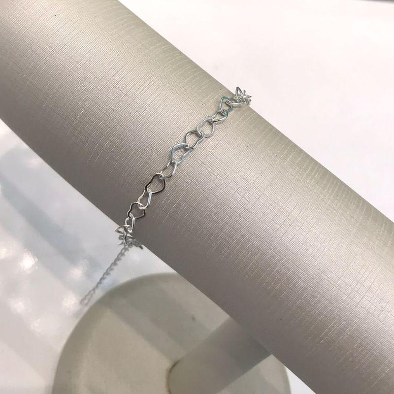 PULSEIRA CORAÇÃO VAZADO BANHADO A PRATA