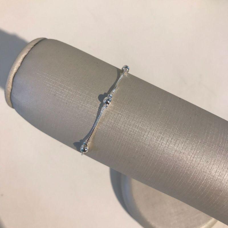 PULSEIRA DE ESFERA REGULÁVEL BANHADO A PRATA