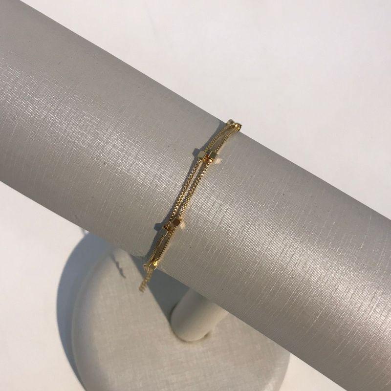 PULSEIRA DUPLA SQUARE BANHADO A OURO