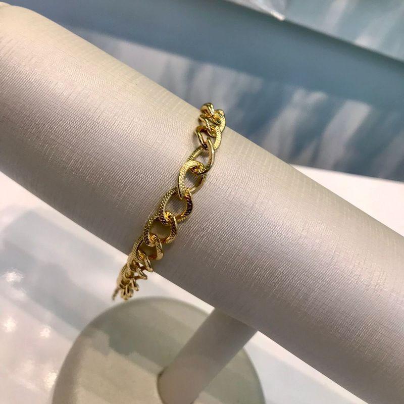 PULSEIRA ELO LOSANGO DIAMANTADO BANHADO A OURO