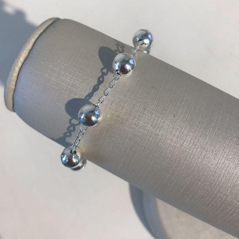 PULSEIRA ESFERAS BANHADO A PRATA