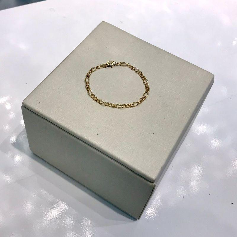 PULSEIRA FÍGARO INFANTIL MASCULINO BANHADO A OURO