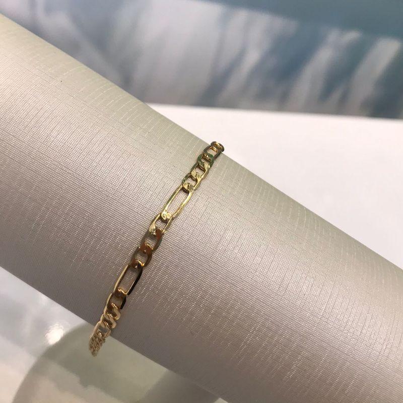 PULSEIRA FÍGARO MASCULINA BANHADO A OURO