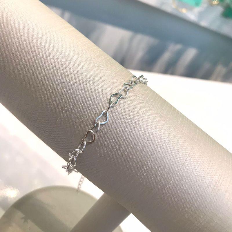 PULSEIRA MINI CORAÇÃO BANHADO A PRATA