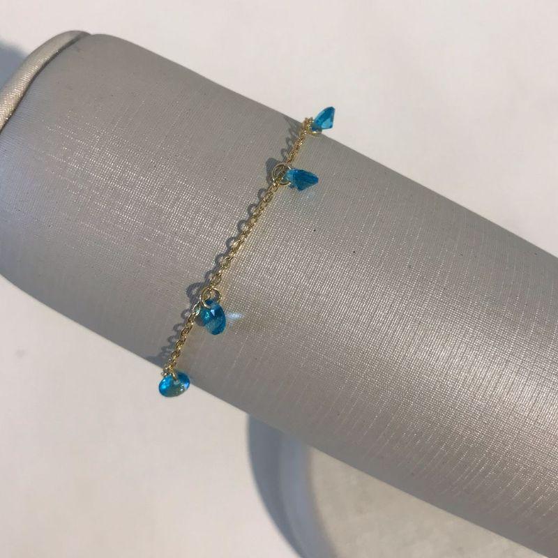 PULSEIRA TIFFANY AZUL BANHADO A OURO