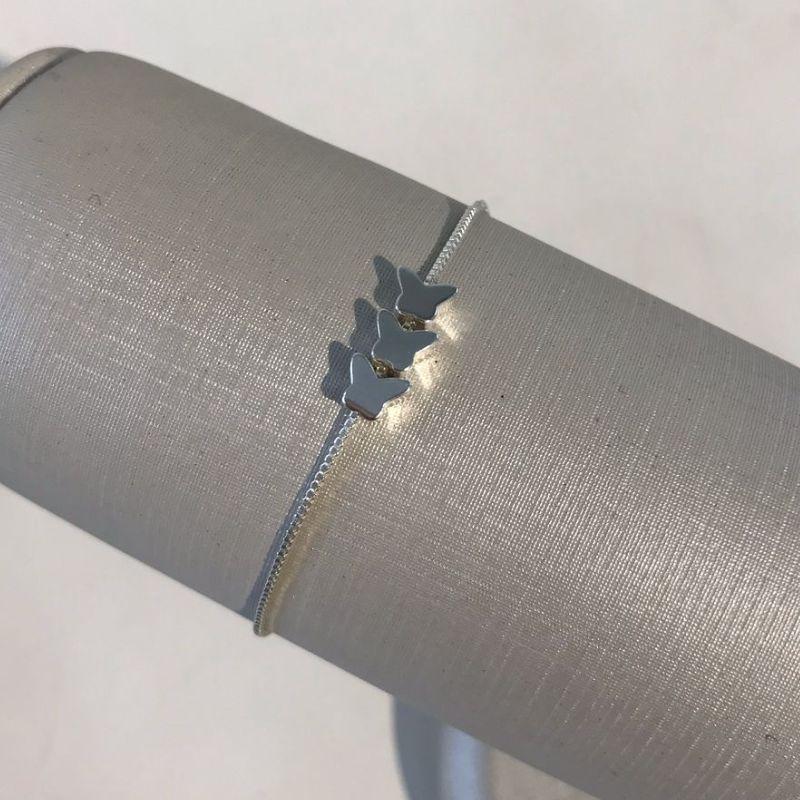 PULSEIRA TRIO DE ESTRELAS BANHADO A PRATA