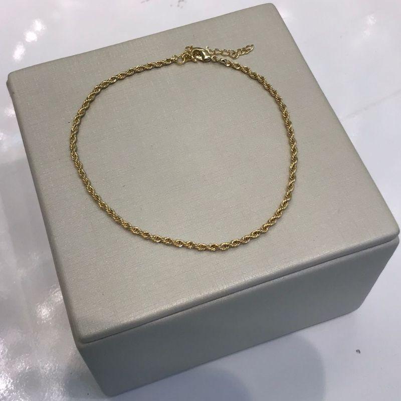 TORNOZELEIRA SINGAPURA BANHADO A OURO