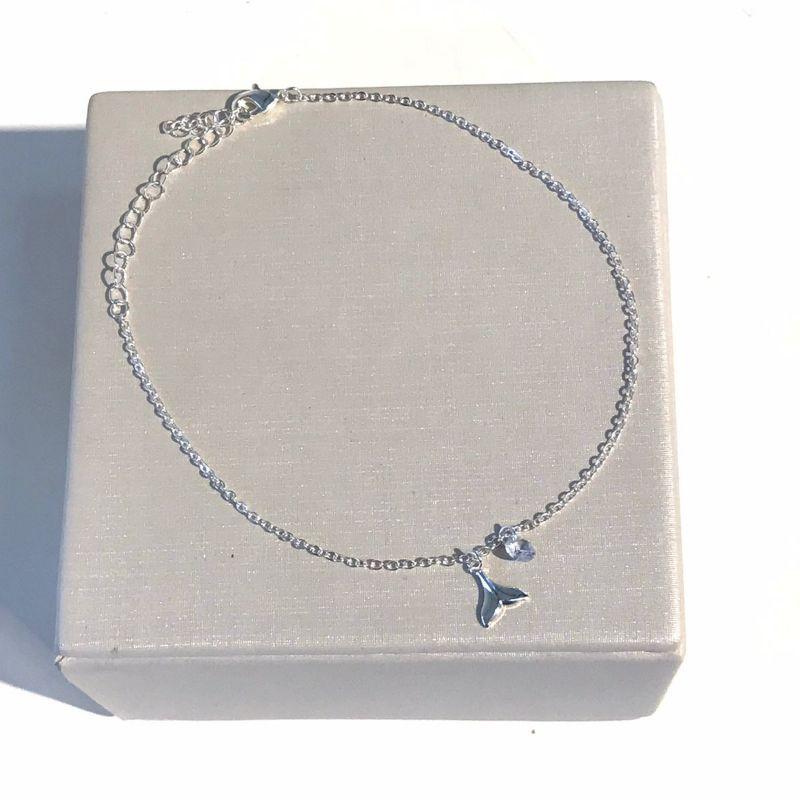 TORNOZELEIRA SUMMER COM TIFFANY BANHADO A PRATA