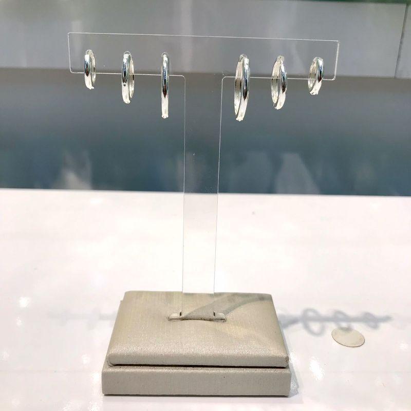 TRIO DE ARGOLA LISA BANHADO A PRATA