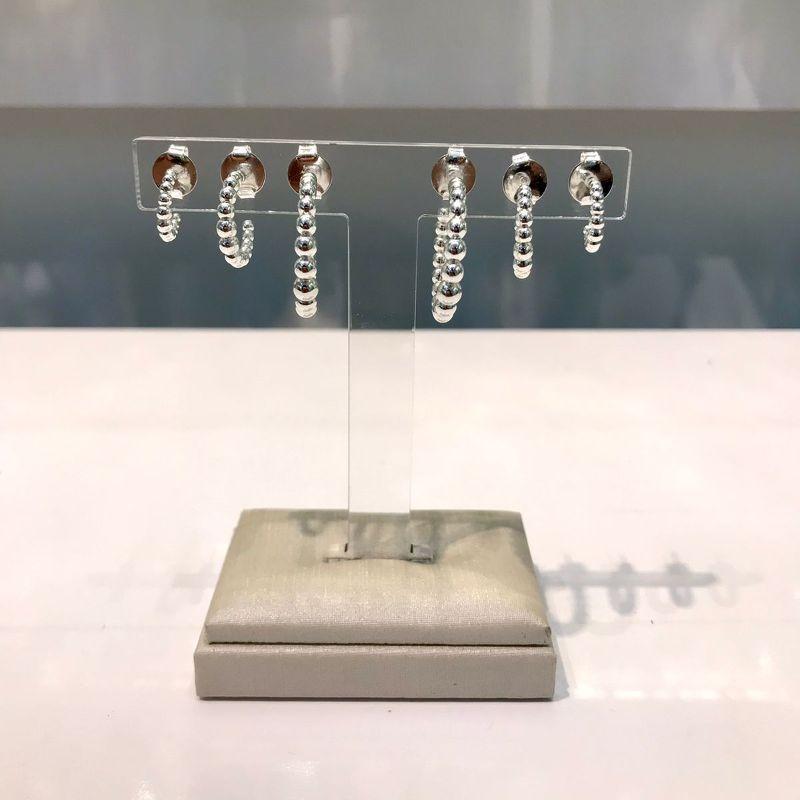 TRIO DE ARGOLA MINI ESFERA BANHADO A PRATA