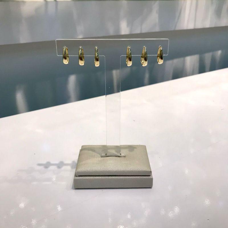 TRIO DE ARGOLA OVAL BANHADO A OURO