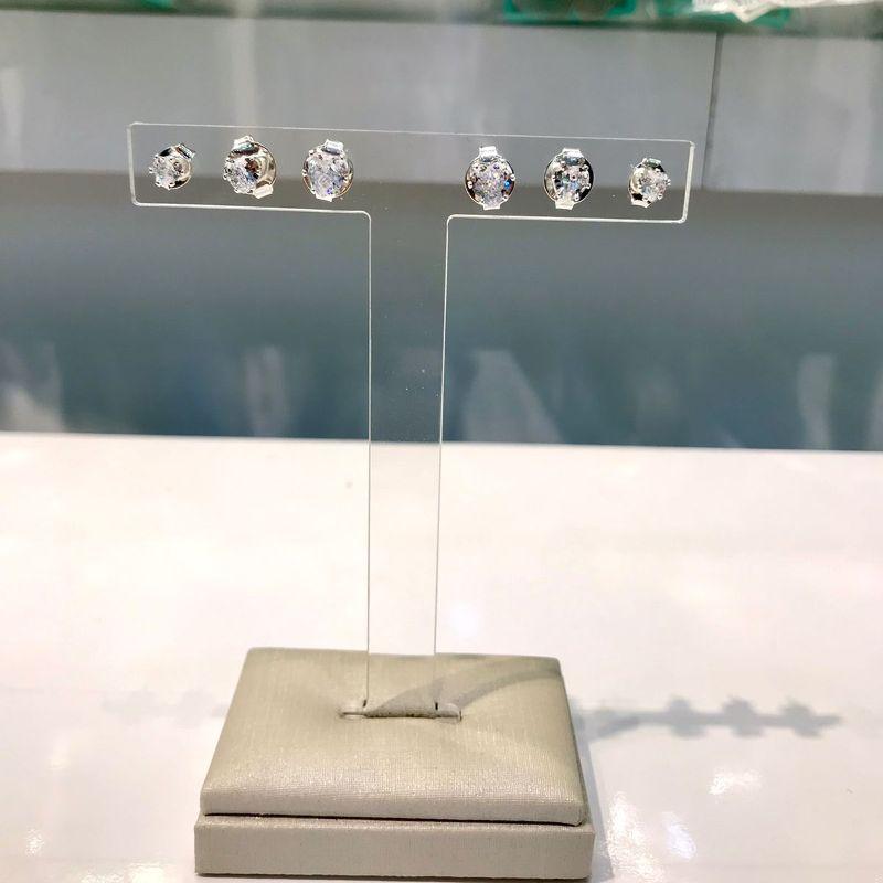 TRIO DE CORAÇÃO EM ZIRCÔNIA BANHADO A PRATA