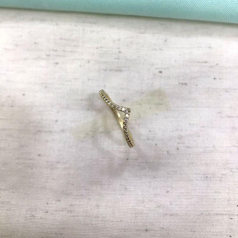 ANEL COROA ZIRCÔNIA BANHADO A OURO