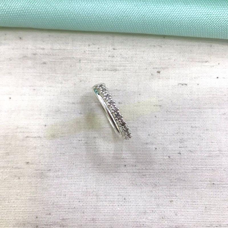 ANEL DUPLO PONTO DE LUZ BANHADO A PRATA