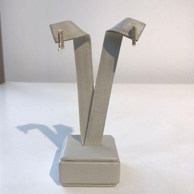 ARGOLA QUADRADA JEWELRY ZIRCÔNIA BANHADO A OURO