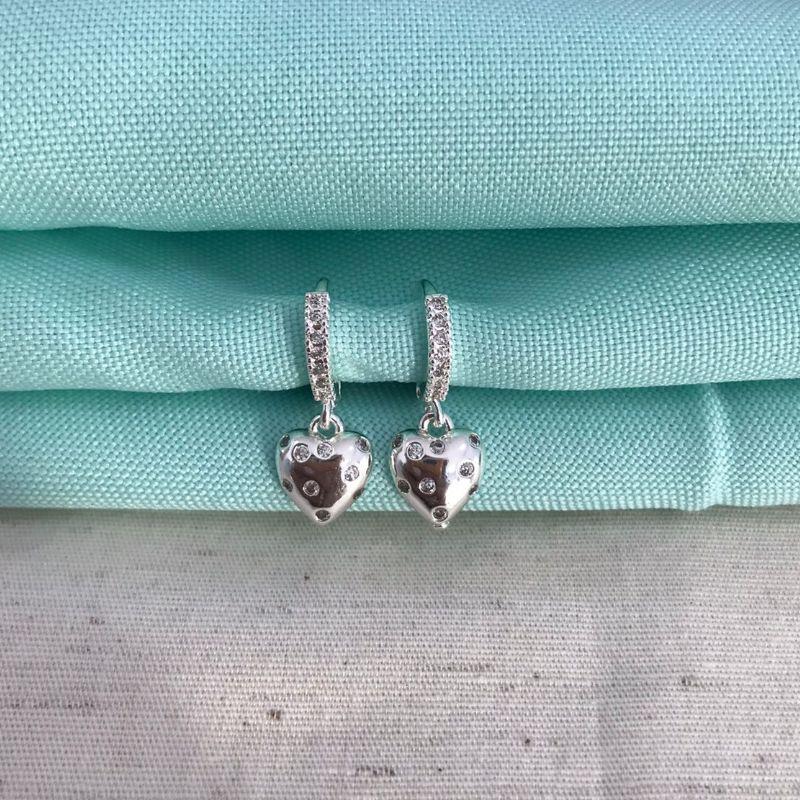 ARGOLINHA CUORE ZIRCÔNIA BANHADO A PRATA