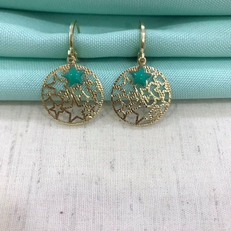 ARGOLINHA ESTRELAS BANHADO A OURO