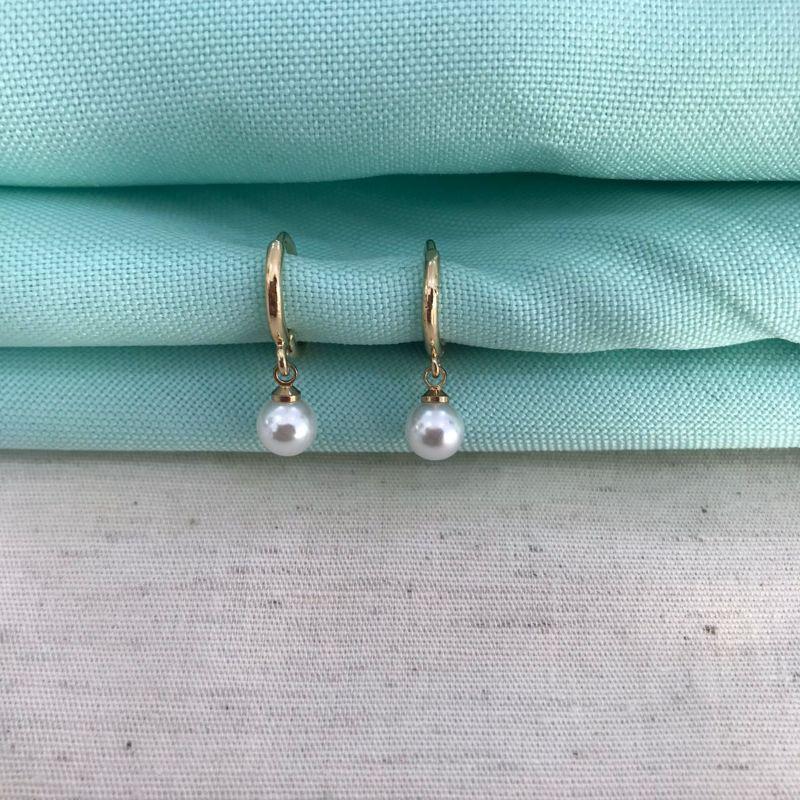 ARGOLINHA PÉROLA BANHADO A OURO