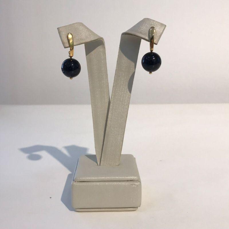 BRINCO ÁGATA PRETA BANHADO A OURO