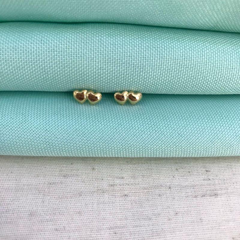 BRINCO CORAÇÕES INFANTIL BANHADO A OURO