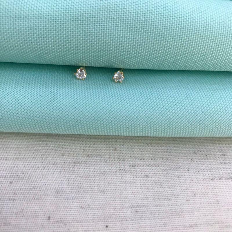 BRINCO PONTINHO DE LUZ EM ZIRCÔNIA INFANTIL BANHADO A OURO