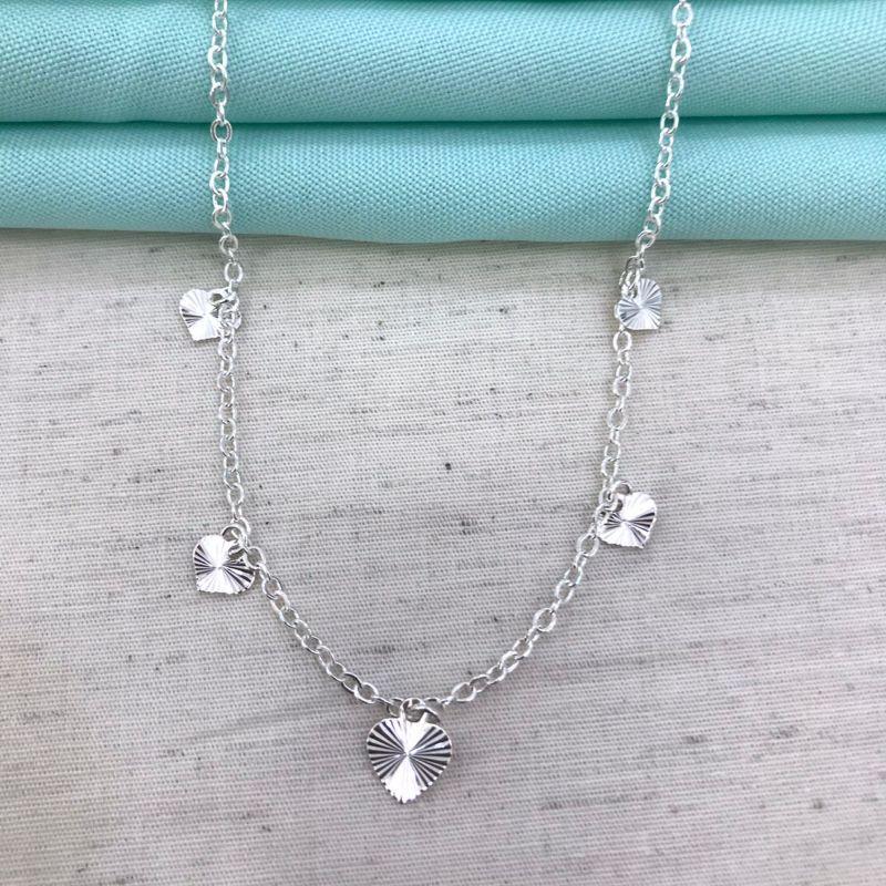 CHOKER CORAÇÃO DIAMANTADO GOLD BANHADO A PRATA