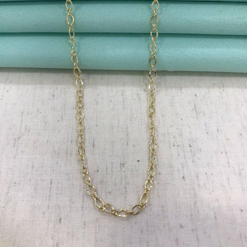 CHOKER DE ELOS OVAL BANHADO A OURO