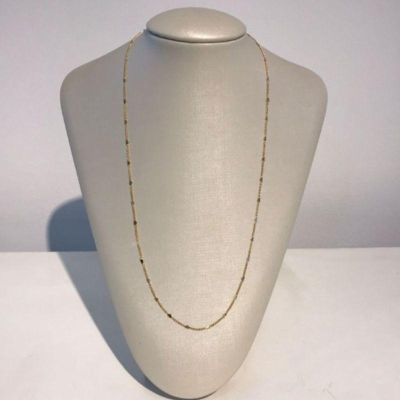 COLAR LONGO CHAPINHA CORAÇÃO 80CM BANHADO A OURO