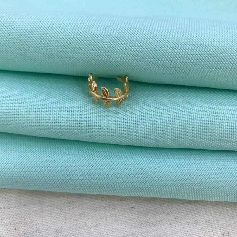 FAKE PIERCING FOLHA BANHADO A OURO