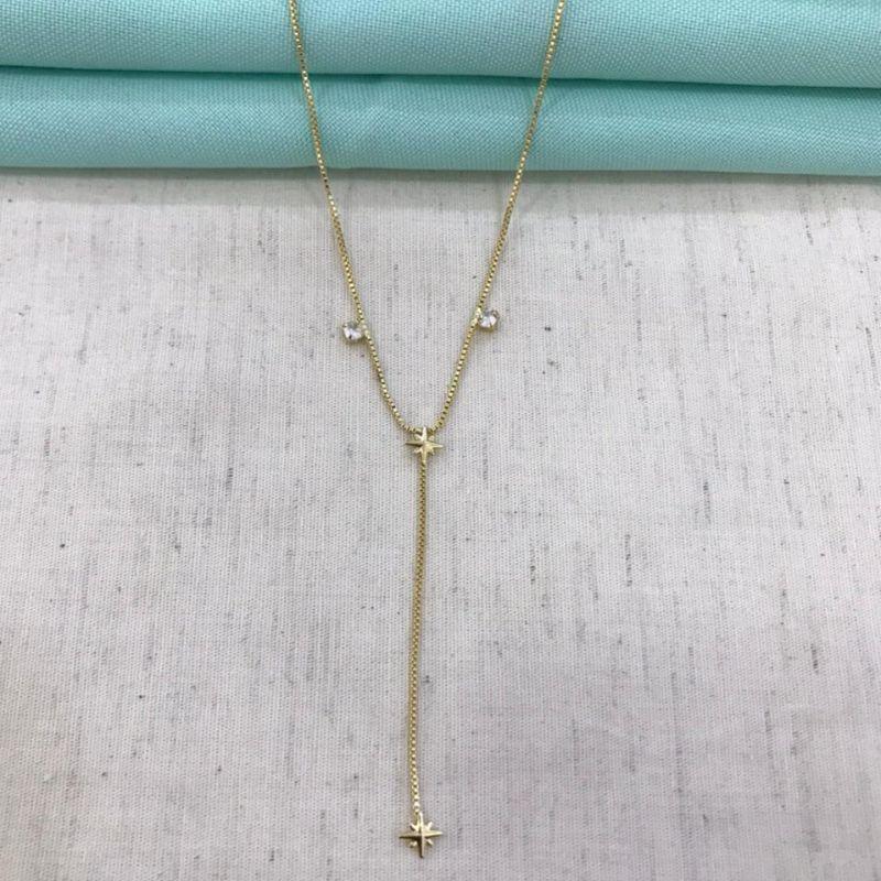 GRAVATINHA ESTRELA GUIA BANHADO A OURO