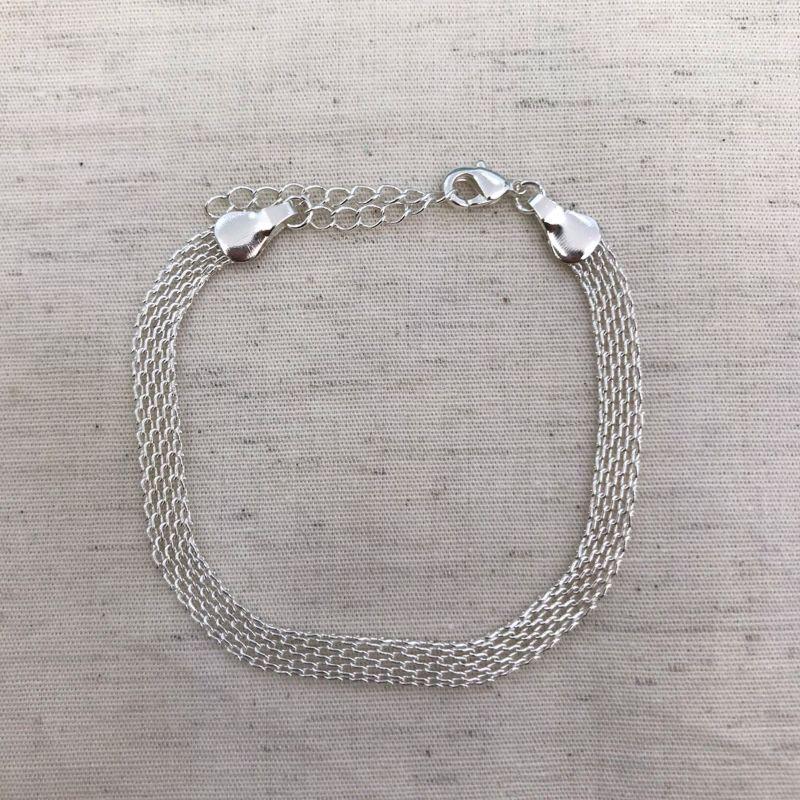 PULSEIRA MALHA GLAMOUR BANHADO A PRATA